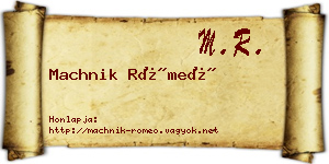 Machnik Rómeó névjegykártya
